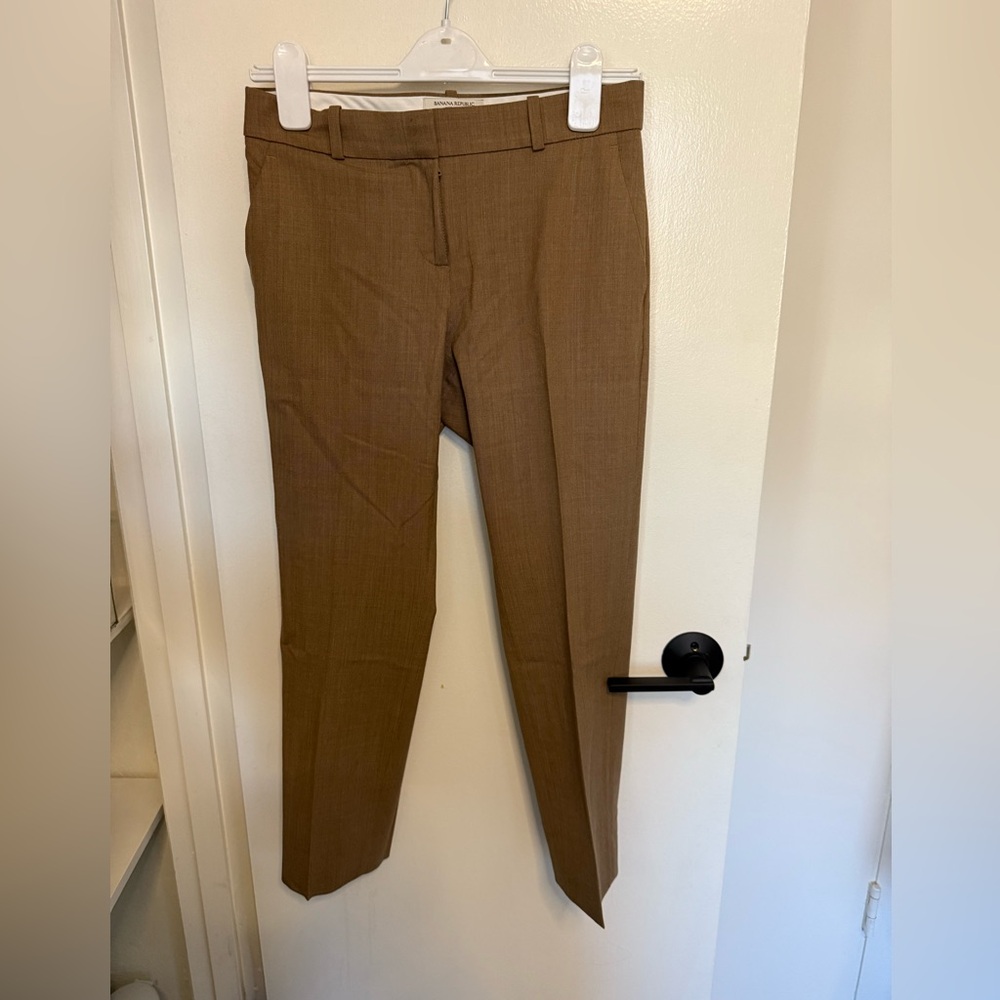 Banana Republic Tan Italian wool cropped pants